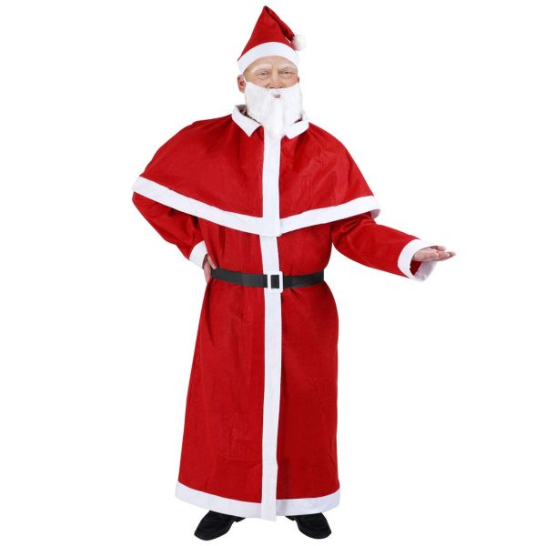 Weihnachtsmannkostüm 5-tlg 135cm rot/weiß/schwarz