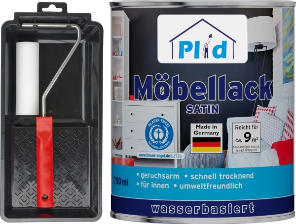 Premium Möbellack Weisslack Türenlack Holzlack Lackierset Weiß - Seidenglänzend