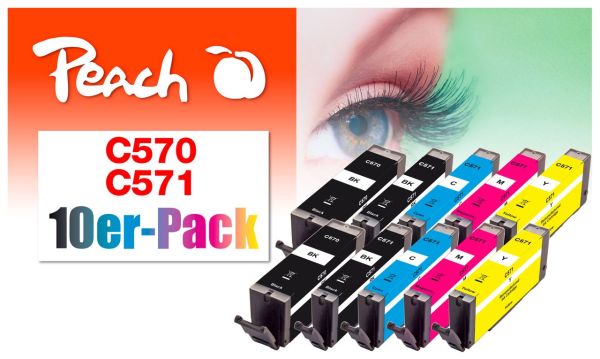 10er-Pack Tintenpatronen ersetzt Canon PGI-570, CLI-571