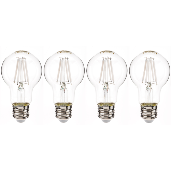 LED-White-Filament-Leuchtmittel-Set 4er - Birne E27 4.5W/ 470 Lumen