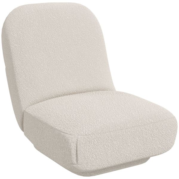 Bodensessel, Bodenstuhl, Bodensofa mit Samtoptik für Wohnzimmer, Creme