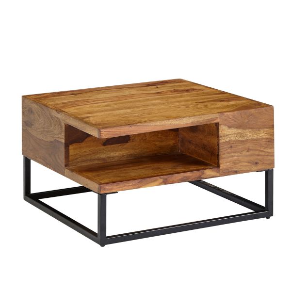 WOHNLING Couchtisch Sofatisch Holz Massiv 60x60x34,5 cm Wohnzimmertisch Tisch