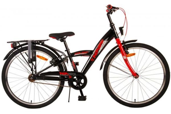 Thombike Kinderfahrrad - Jungen - 24 Zoll - Schwarz Rot - Zweihandbremsen