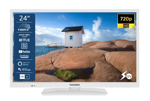 XH24SN550MV-W 24 Zoll Fernseher/Smart TV (HD Ready, Triple-Tuner, 12 Volt) - 6 Monate HD+ inklusive