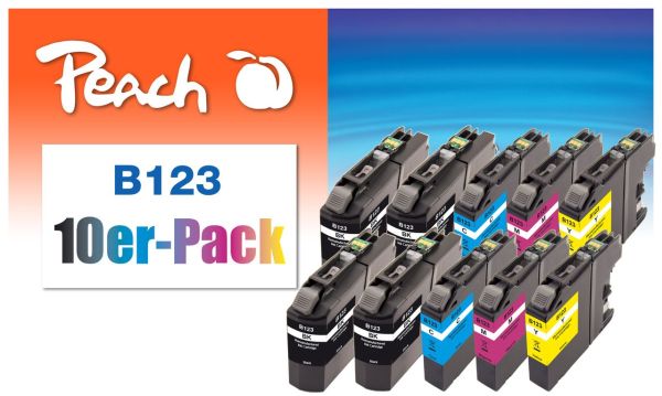 10er-Pack Tintenpatronen ersetzt Brother LC-123VALBP