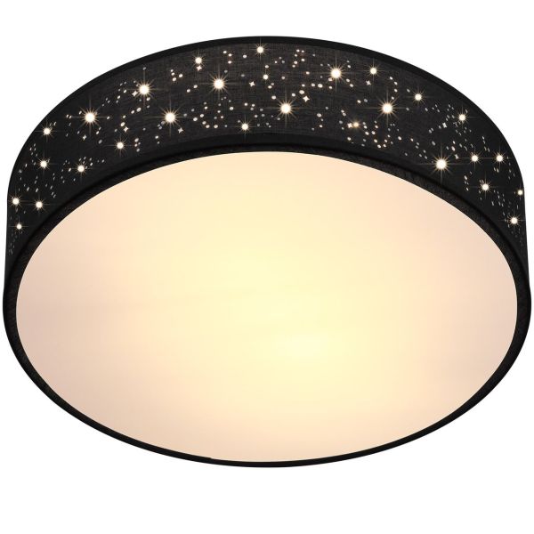 monzana® Deckenlampe Schwarz Stoff Ø38cm Sternenhimmel