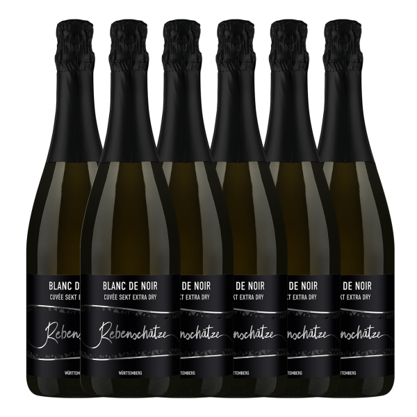 Rebenschätze Blanc de Noir Cuvée Sekt b. A. extra dry 0,75L 6er Karton