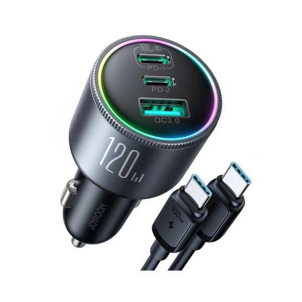 Wandladegerät Joyroom JR-TCF10 Schnellladegerät 2x USB-C USB-A 32W (UK-Stecker) - Schwarz