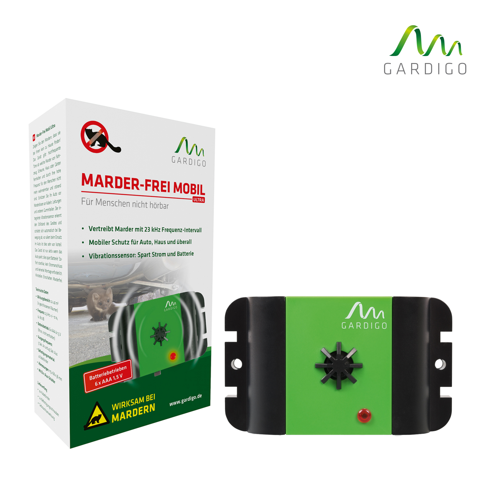 Gardigo Marder-frei mobil, batteriebetrieben