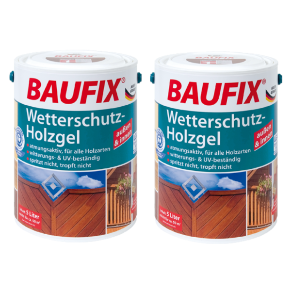 Wetterschutz-Holzgel Ebenholz 2er-Set