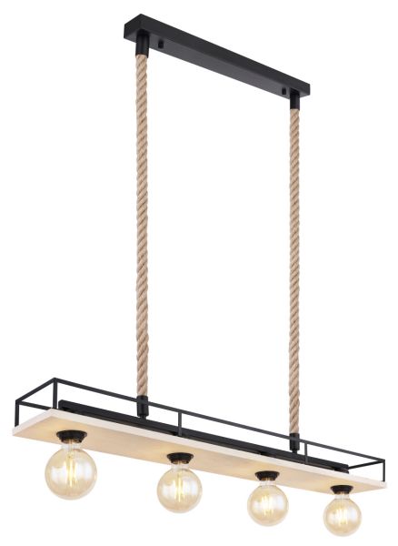 Lighting - TRIXI - Hängeleuchte Metall schwarz matt, 4x E27