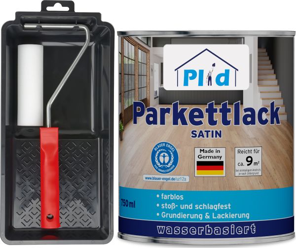 Premium Parkettlack Parkettsiegel Klarlack Farblos Set Farblos - Seidenglänzend