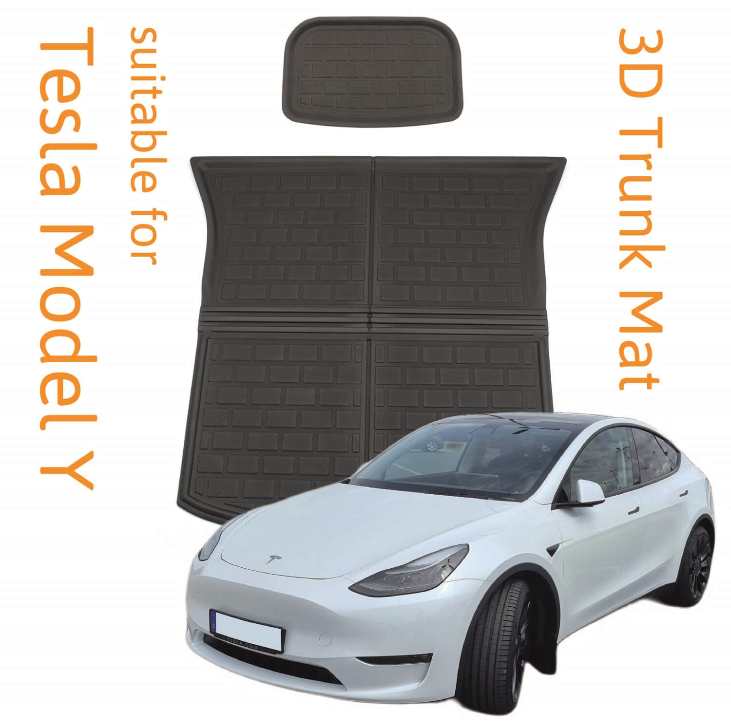 Luxus Custom Auto Kofferraum matten für Tesla Modell y 360 ° Full