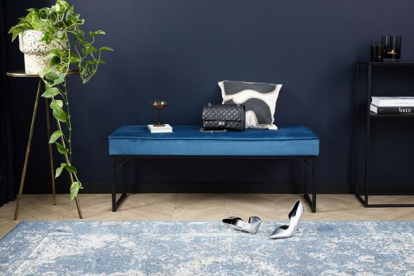 Lifa Living - Samt-Dielenbank London blau