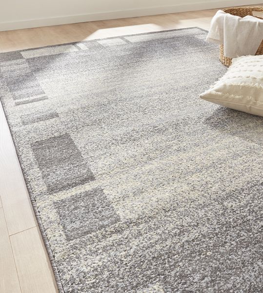 Moderner Kurzflor Teppich Daffi/Ylva 13056-190 Farbe Grau 140 x 200 cm