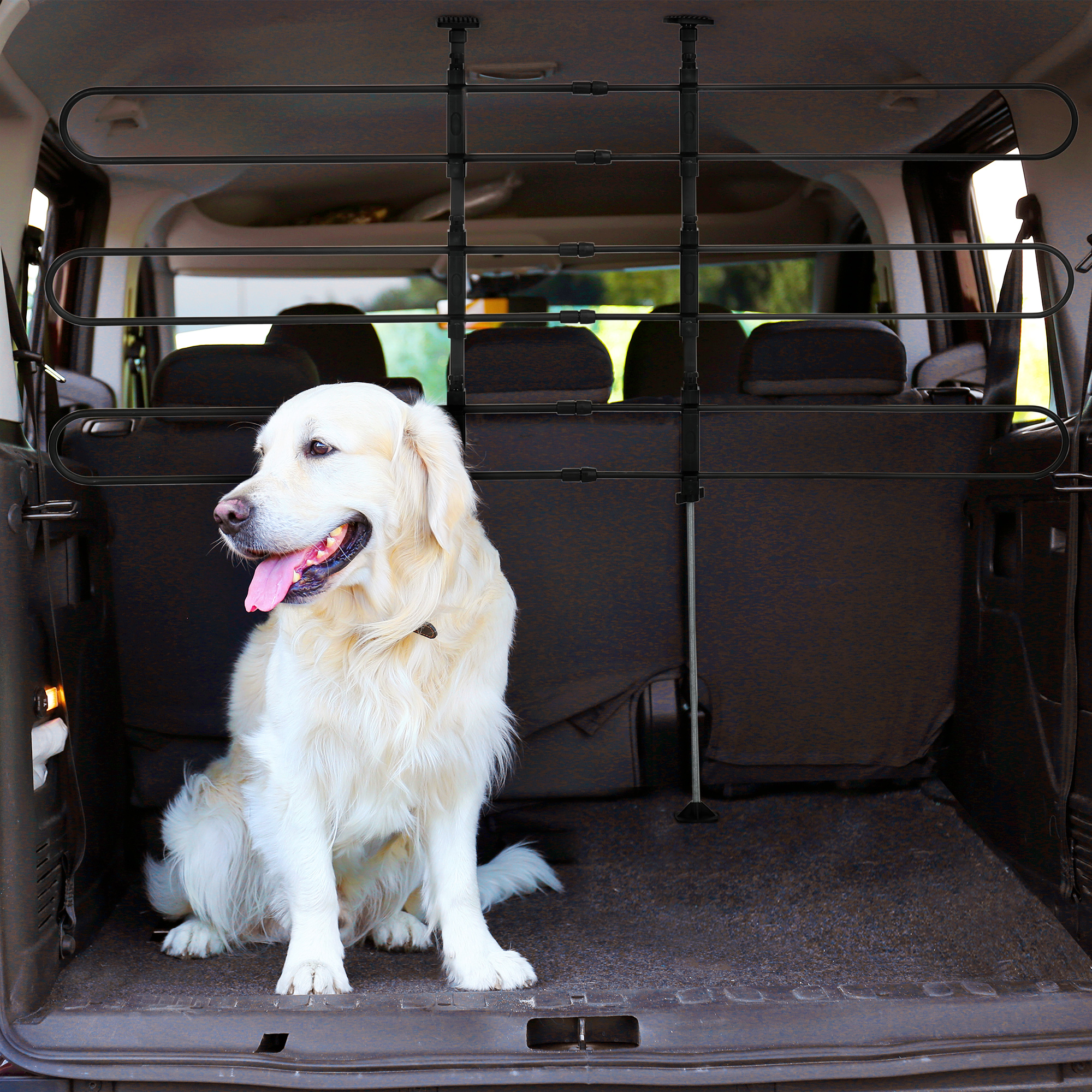 PawHut Hundeschutzgitter Auto, verstellbares Hundegitter für Hunde,  Trenngitter