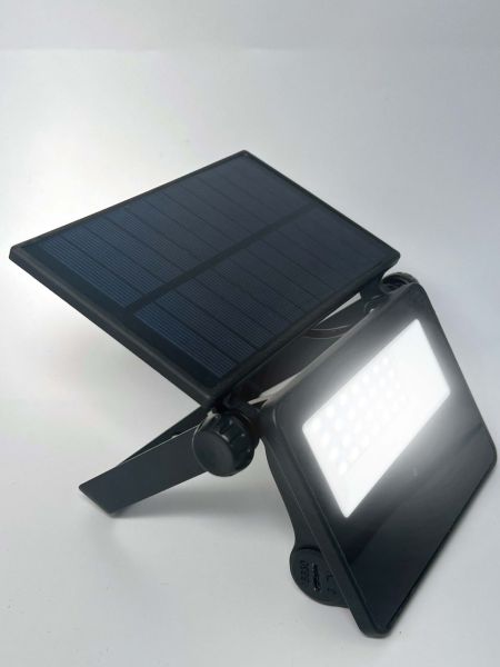 LED-Solar-Flutlicht mit Bewegungssensor - Schwarz