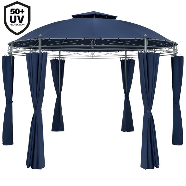 Pavillon Toscana Blau Ø3,5m UV-Schutz 50+