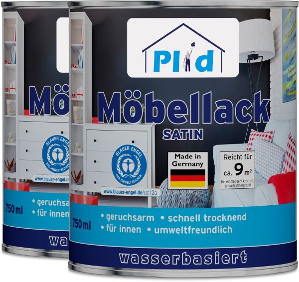 Premium Möbellack Weisslack Türenlack Holzlack Spielzeugfarbe Weiß - Seidenglänzend