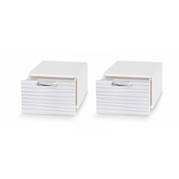 Schreibtisch Ablageboxen sortiert 2er-Set Q-Box mini weiß