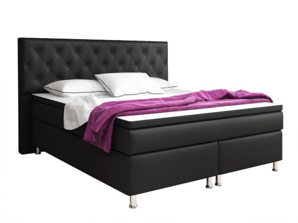 Boxspringbett Turin 180x200 cm Kunstleder Schwarz