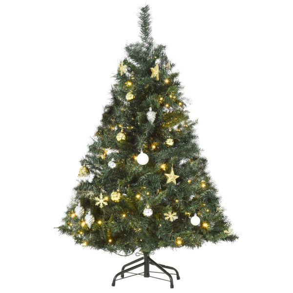 Weihnachtsbaum Tannenbaum mit Deko 80 LEDs 307 Spitzen Ø75 x 120H cm