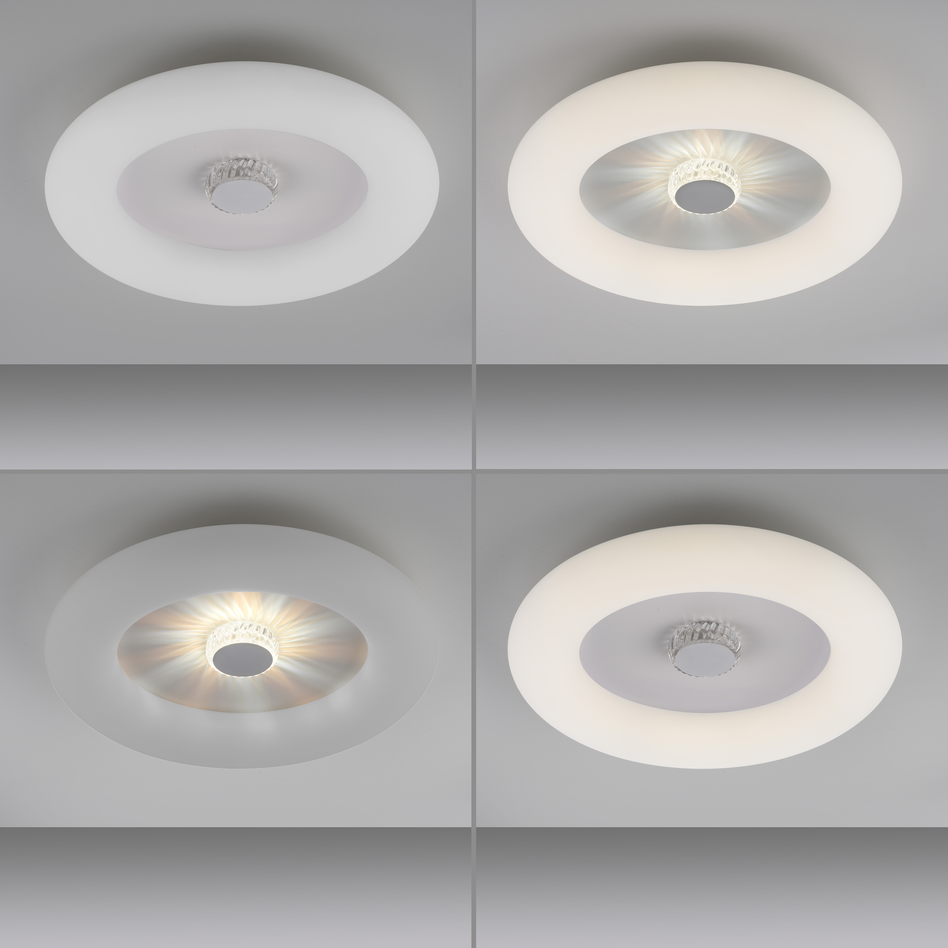 LeuchtenDirekt LED Deckenleuchte VERTIGO, Fernbedienung, | IP20 CCT, Norma24 cm, dimmbar, Ø50