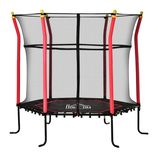 Ø160 cm Kinder Trampolin Gartentrampolin Kinder mit Sicherheitsnetz Rot