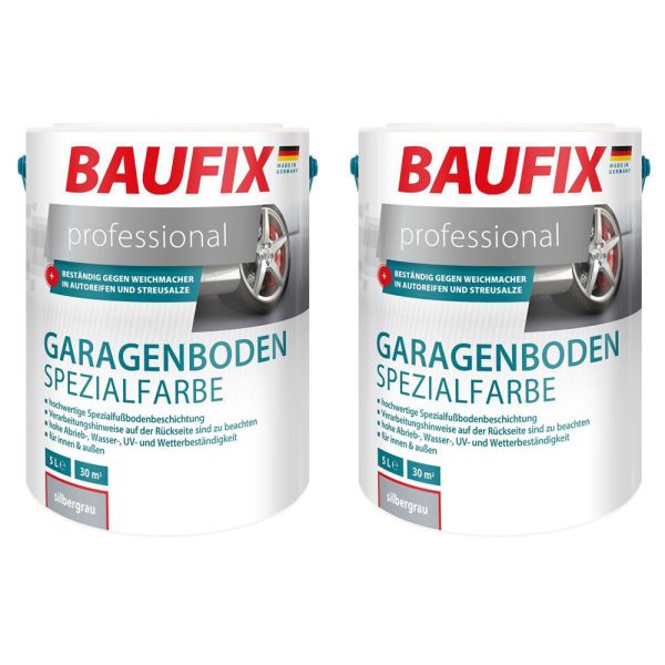 BAUFIX professional Garagenboden Spezialfarbe silbergrau | 2er Set Norma24 - 5l