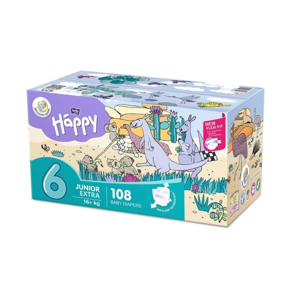 bella baby Happy Windeln Gr.6 Junior Extra 16+kg HAPPY BOX 108 Stück