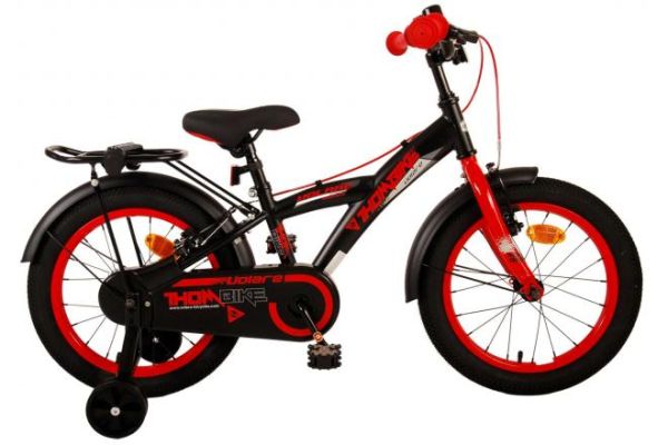 Thombike Kinderfahrrad - Jungen - 16 Zoll - Schwarz Rot - Zweihandbremsen