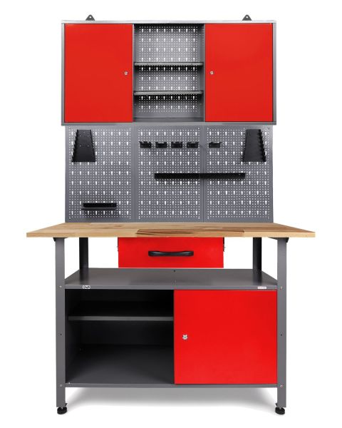 Werkstatt Set Klaus 120 cm 1 Schrank rot