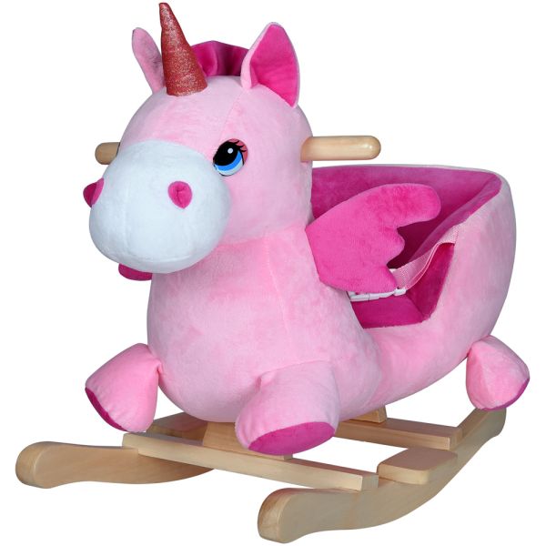 Schaukeltier - Schaukelstuhl Einhorn inkl Geräuschfunktion 75 x 75 x 29cm pink