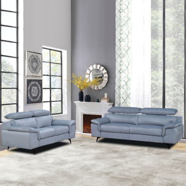 Sofaset 2tlg. Couchgarnitur 3-2-Sitzer HSP110-GRA Samtstoff grau