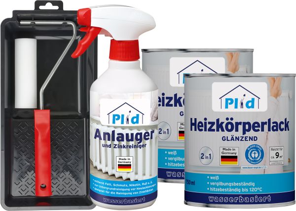 Premium Heizkörperlack LF Thermolack weiß Glänzend Set Weiß