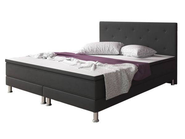 Boxspringbett Esra 140x200 Webstoff Anthrazit