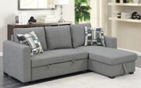 Happy Home Ecksofa mit Stauraum & Schlaffunktion grau