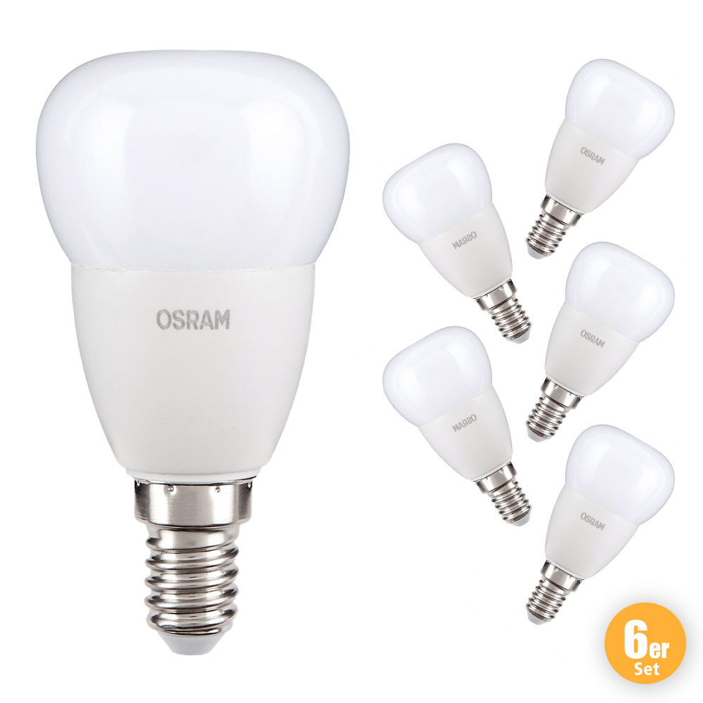 Osram LED Leuchtmittel Tropfen, 5 W, E14 - 6er Set