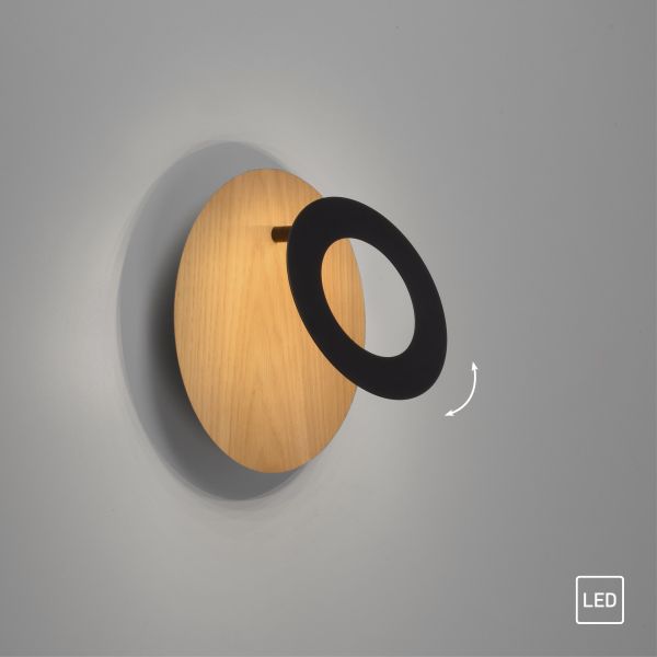 Paul Neuhaus LED Wandleuchte, 1x LED-Board/6,00Watt, 3000 Kelvin, Holz-natur