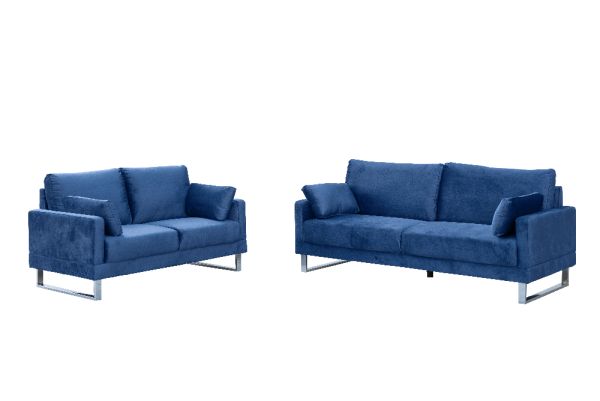 Happy Home Sofa Set 2-tlg. – Couchgarnitur 3-2-Sitzer in Royalblau