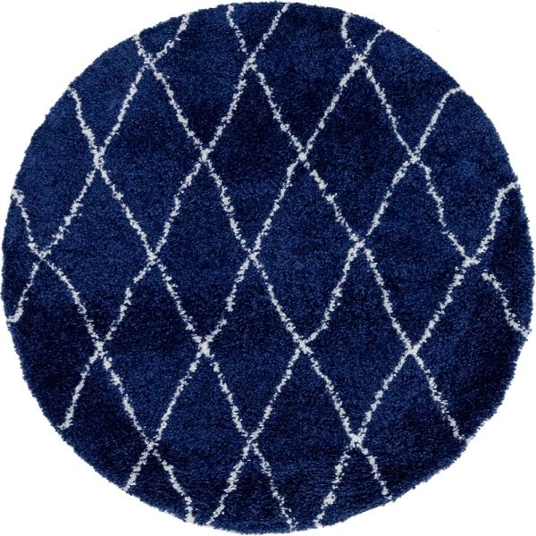 Teppich "Temara Shag" Rund Marineblau CA10366