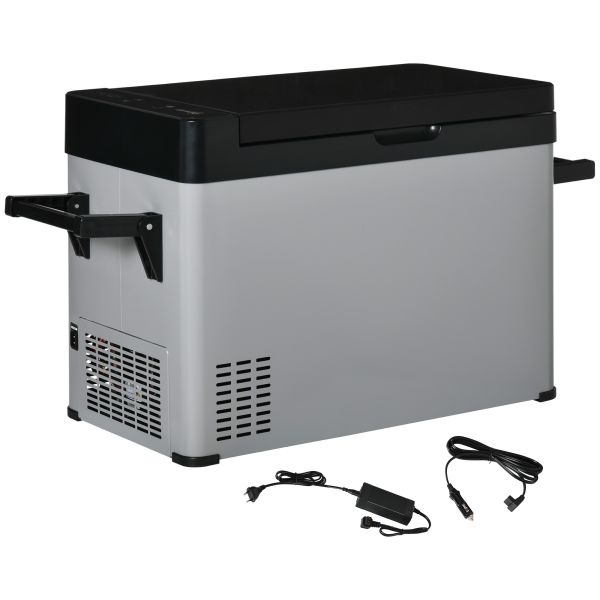 Kühlbox Auto 50L mit LCD-Anzeige 2 Modi Kompressor Autokühlschrank mit Griffe Boot Camper Reisen 12/