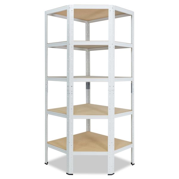 shelfplaza® HOME Eckregal 200x60x30cm in weiß mit 5 Böden