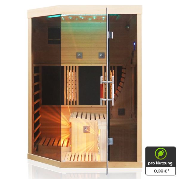 Dewello® Infrarotsauna Infrarotkabine OTTAWA 140x120cm 1-2 Person inkl. 6 Vollspektrumstrahler