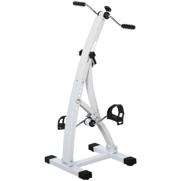 HOMCOM Heimtrainer für Senioren Bewegungstrainer Pedaltrainer Stahl Weiß