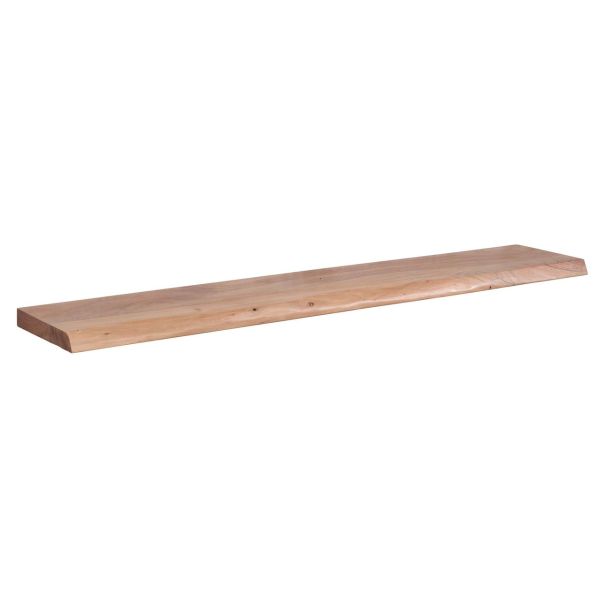 WOHNLING Wandregal Baumkante Akazie Holz Design Schweberegal 140 cm Regal Massiv