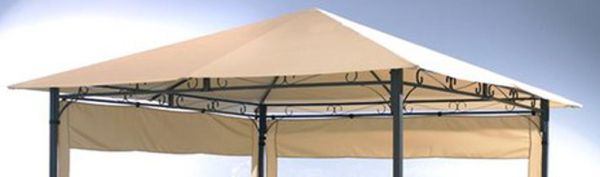 Ersatzdach 3x3m Sand universal zu Antik Pavillon Gartenpavillon Partyzelt Plane Bezug