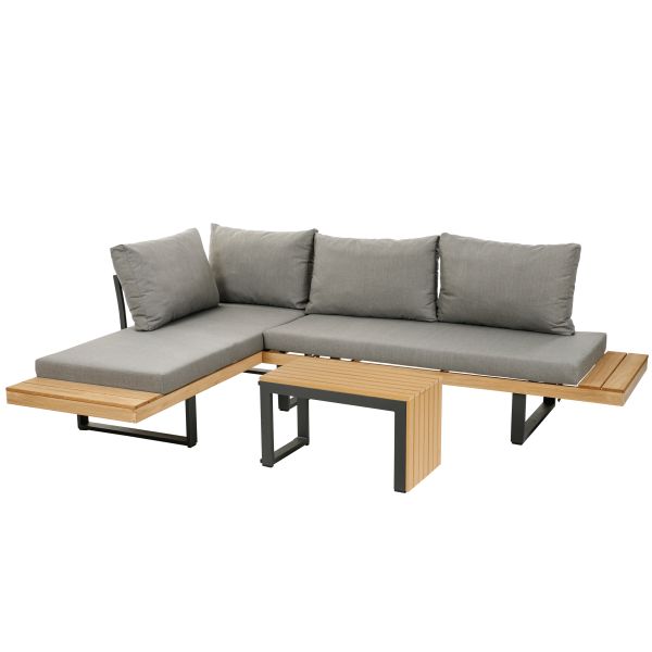 Lounge-Set Lana, 3-tlg. Aluminium Garten-Ecksofa-Set