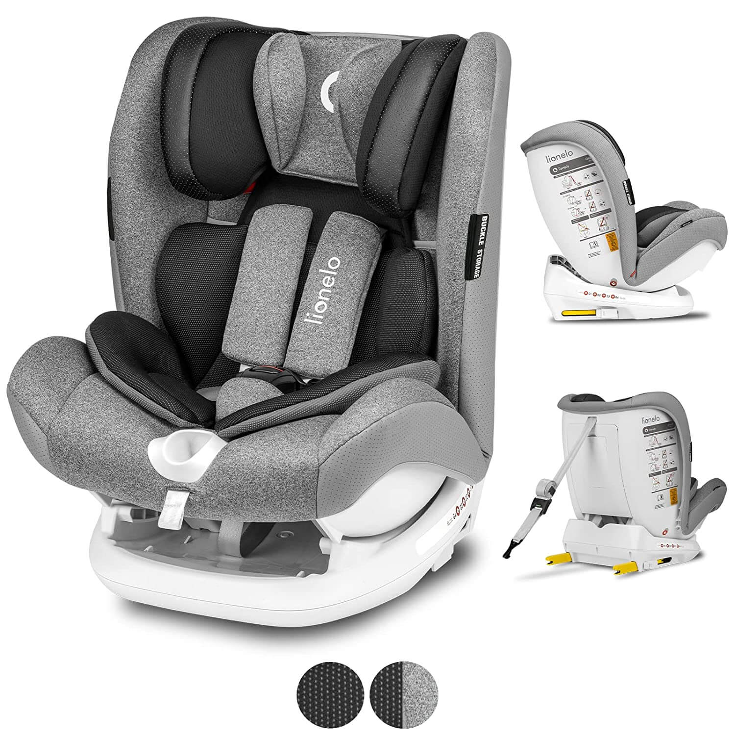 Lionelo Oliver Stone Kindersitz Isofix Seitenschutz | Norma24 5 Gurt Punkt Top Kindersitz Tether 9-36kg
