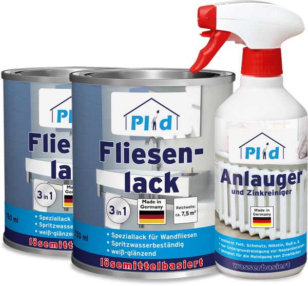 Premium Fliesenlack Fliesen Lack Fliesenfarbe & 0,5l Anlauger Lichtgrau - Glänzend